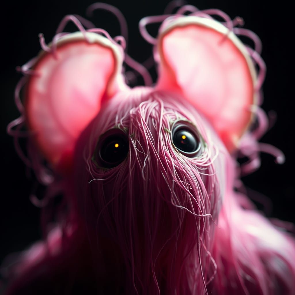 Ethereal, Elongated Silhouette in Charcoal and Pink