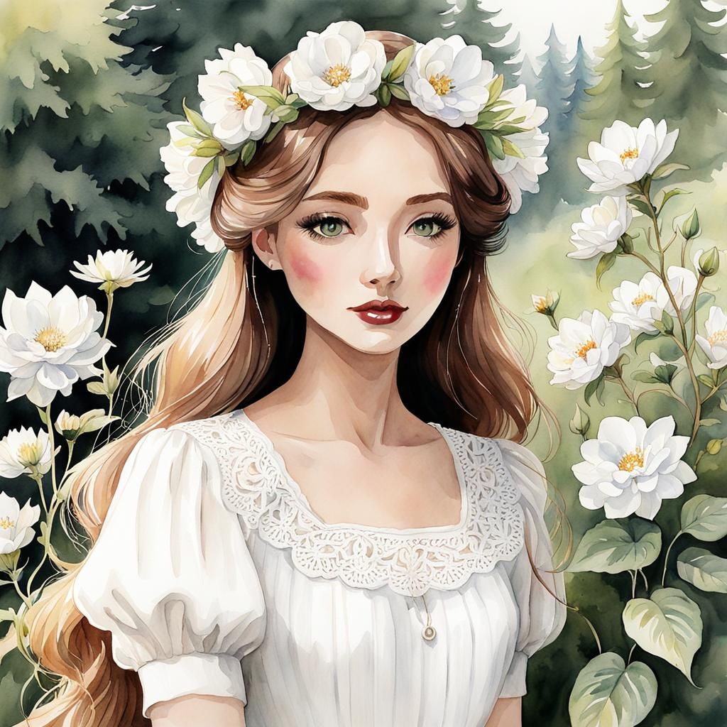 Cottagecore Watercolor Painting: Beauty and Innocence