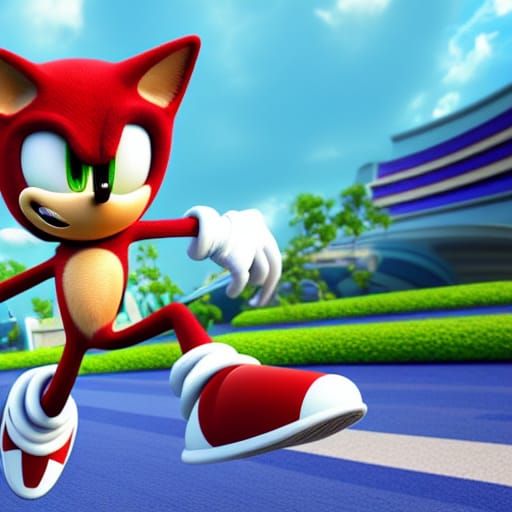 Sonic in Pixar Disney 3D Digital Art Style