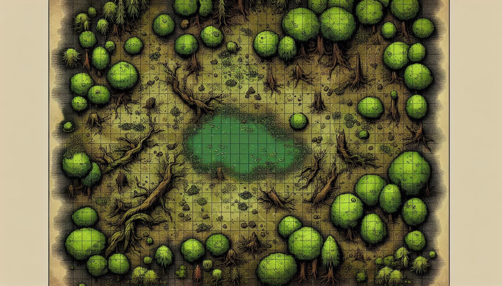 Top-Down View of Corrupted Magical Forest
