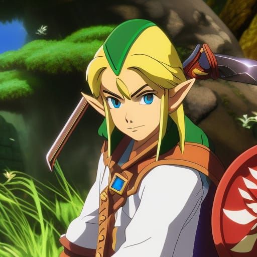 Zelda in Studio Ghibli Style Anime Art