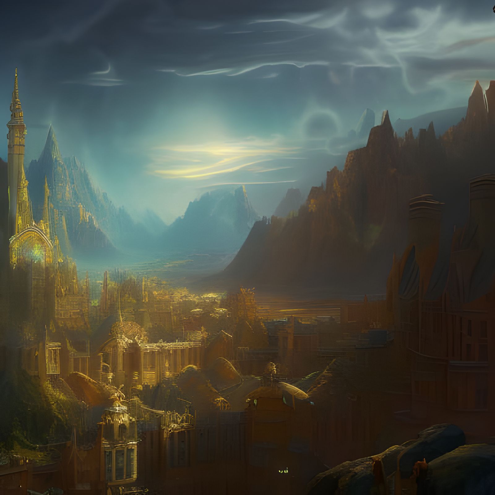 Heavenly Council of Three: Fantasy Concept Art