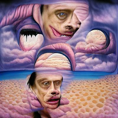 Surreal Nightmare: Distorted Steve Buscemi Portrait