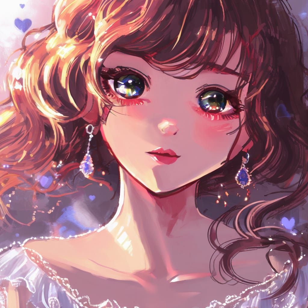 Digital Impressionist Portrait of a Joyful Quinceañera