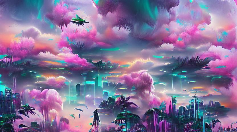 Chemical Cloud Jungle Cityscape (video)
