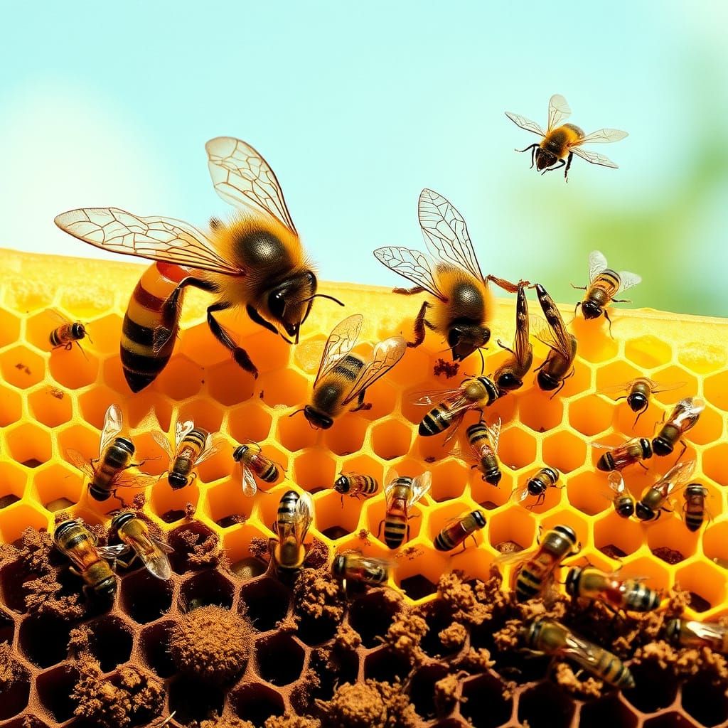 A Thriving Ecosystem of Bees in a Vibrant Honeycomb