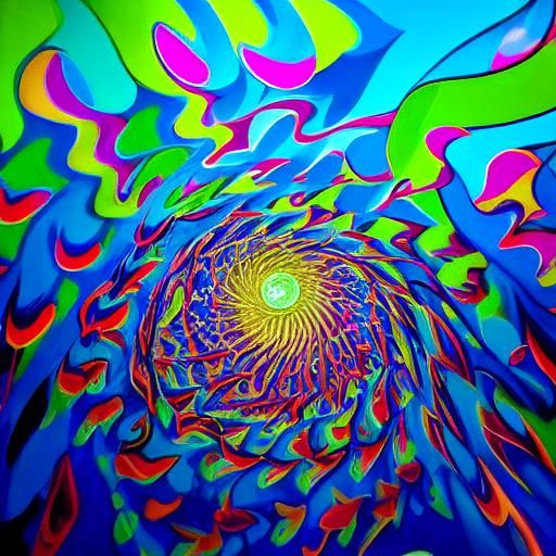 Vibrant Pop Art Portrait with Swirling Patterns