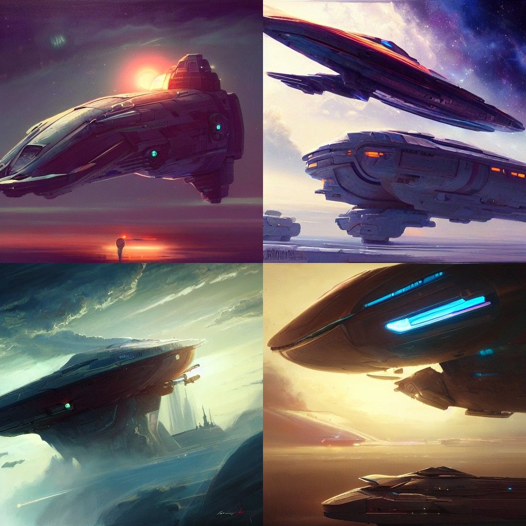 Spaceship in Photorealistic Cel-Shaded Style