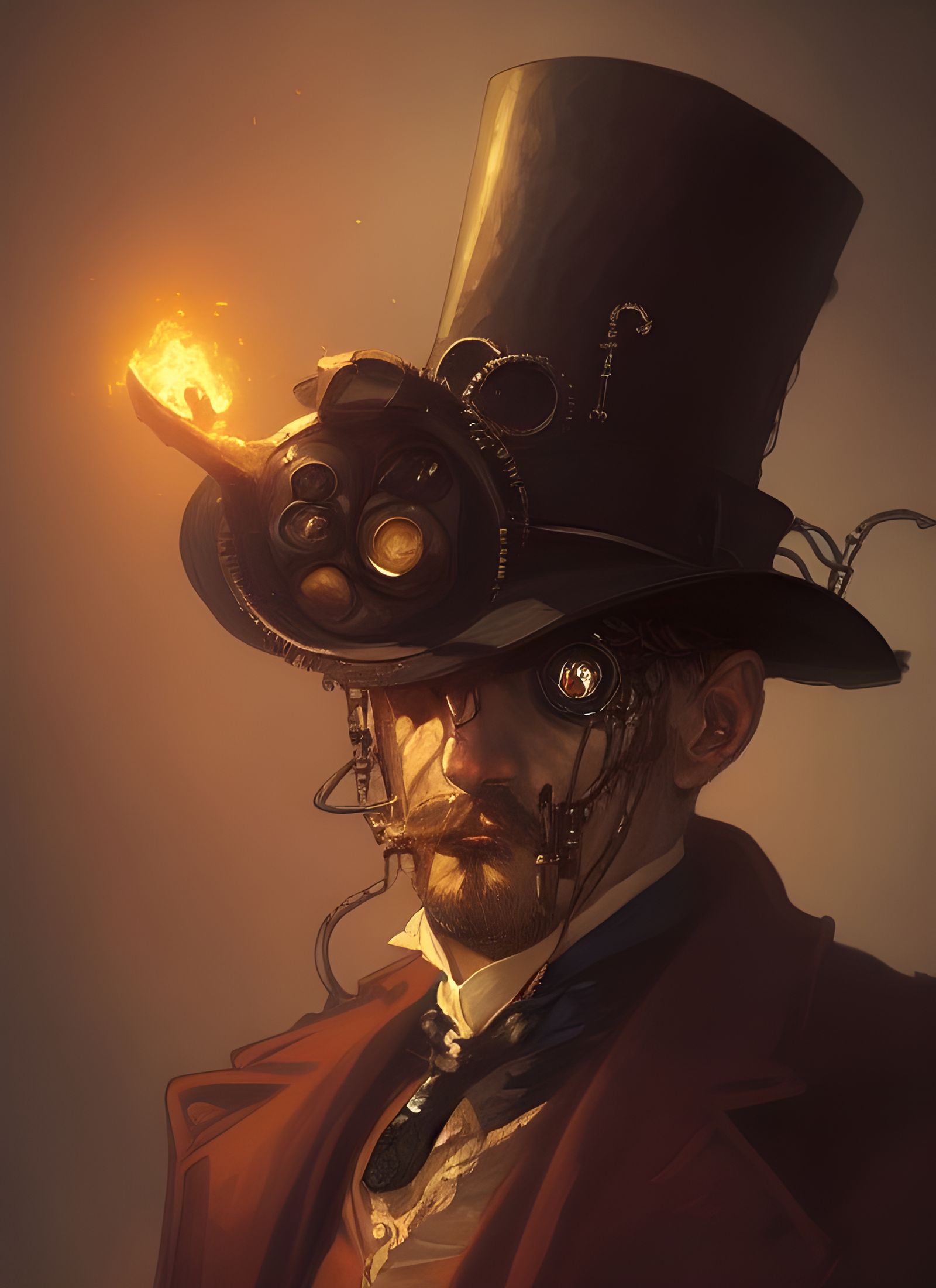 Steampunk Jack the Ripper Portrait in 8k