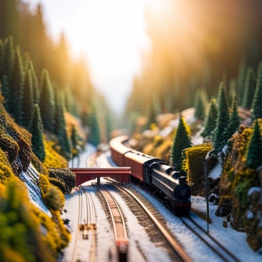 Detailed Miniature Model Railway Photograph