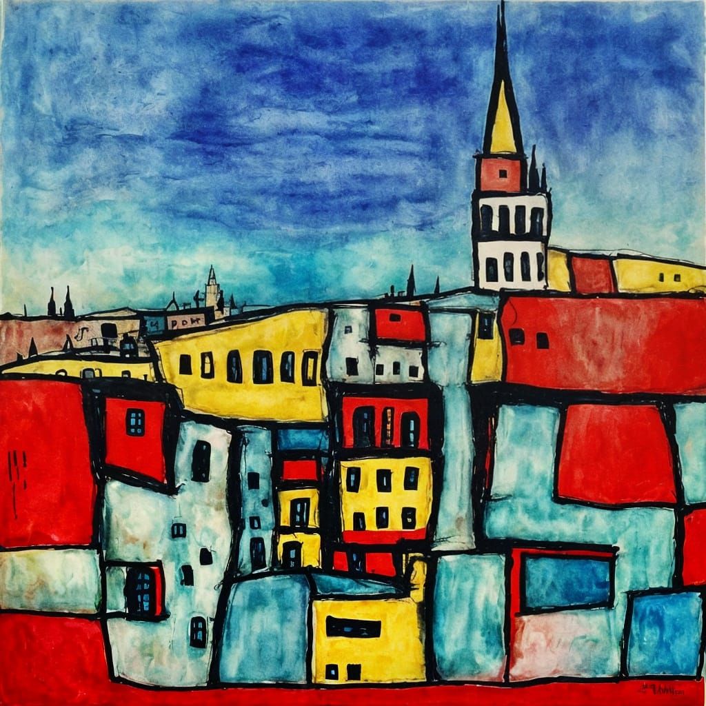 Ethereal Cityscapes in Expressionist Style