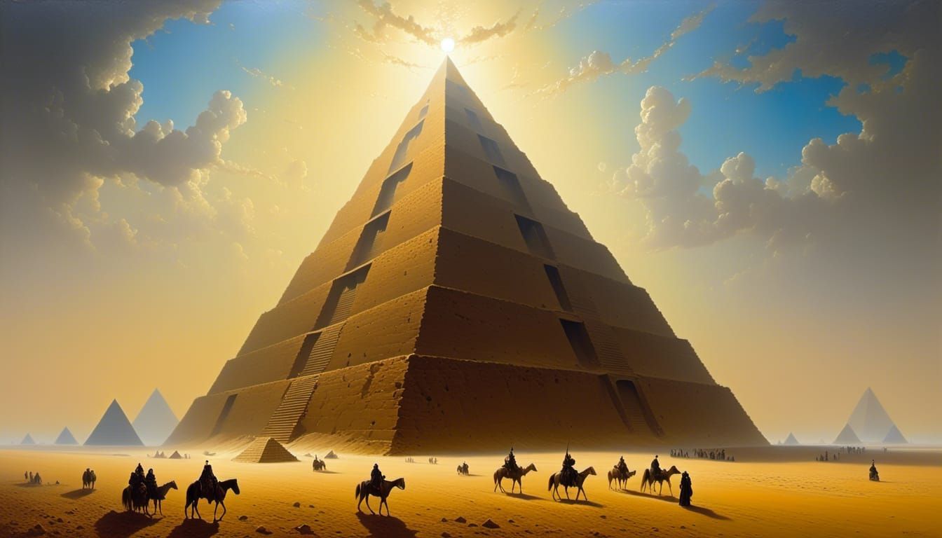 sun apex, gently glowing pyramid