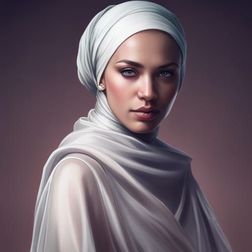 Beautiful Woman in Hijab: Hyperdetailed Digital Portrait