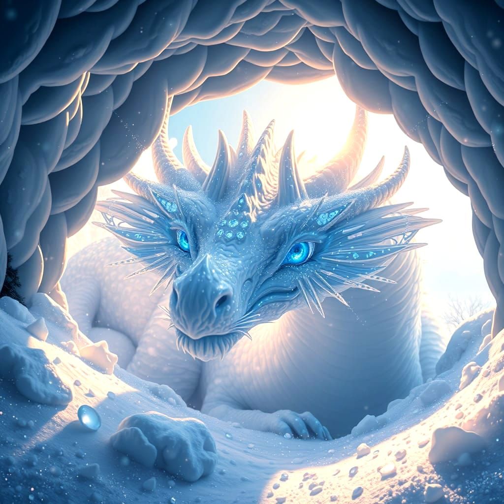 Diamond Dragon Radiates Iridescent Glory in a Fantastical Di...