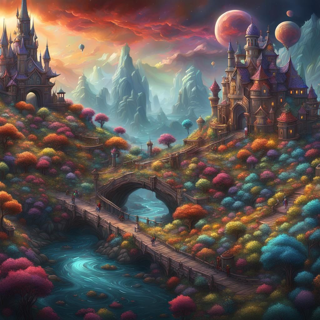 Detailed Child's Drawing as Matte Painting