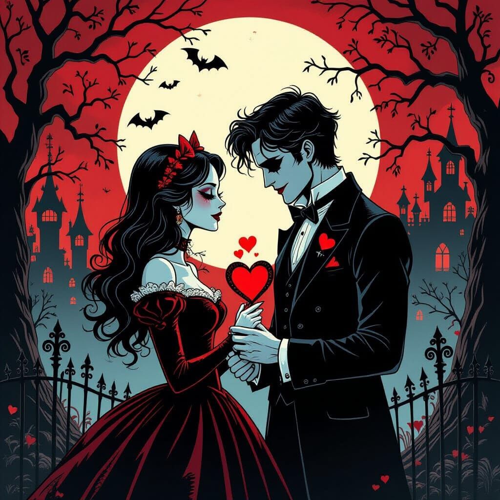 Gothic Horror Valentine's Day Scene