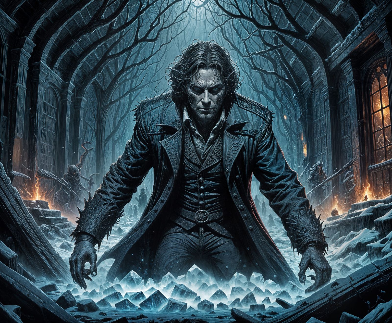 Ice Veined Man: An Ominous Horror Portrait