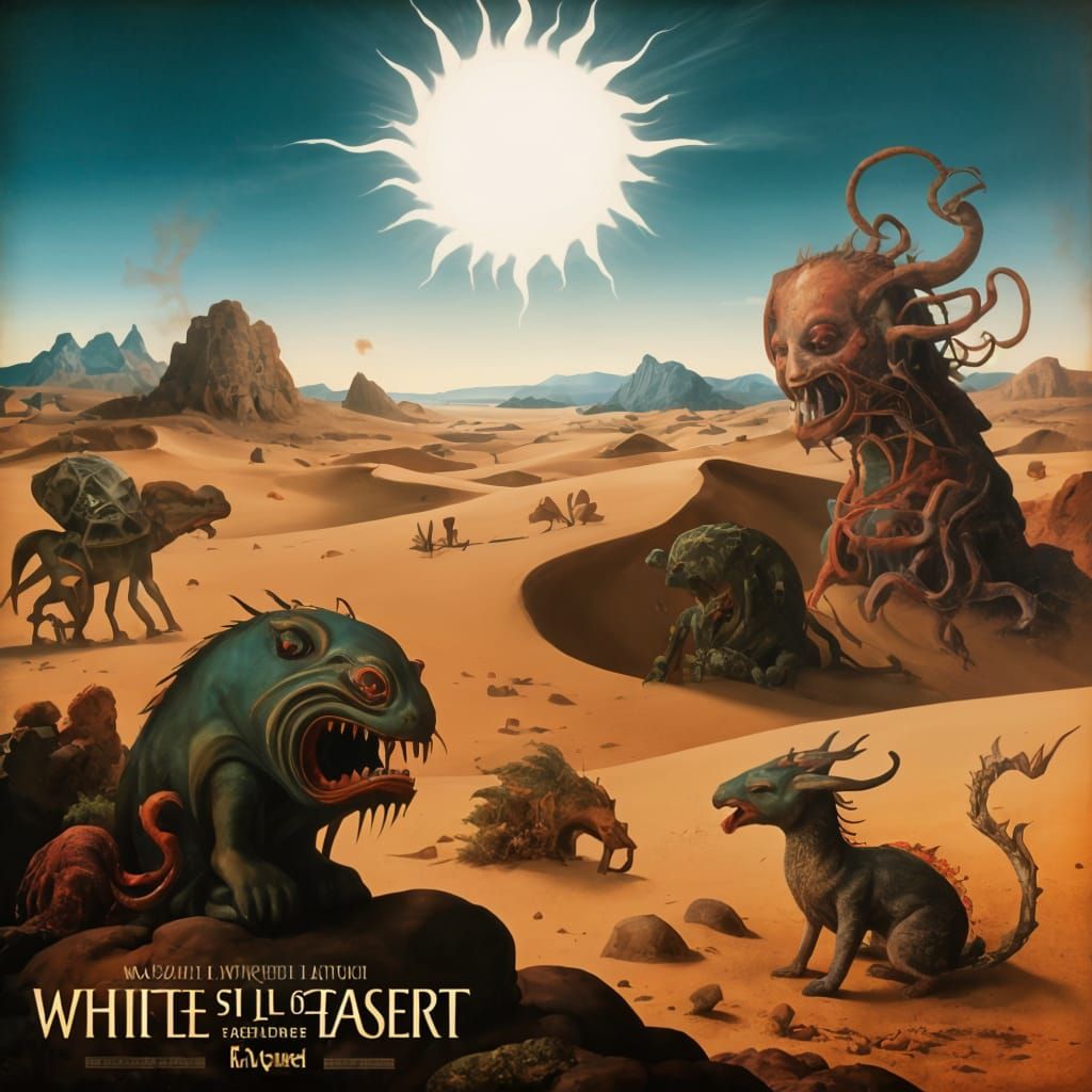 Rabbit Desert Movie Poster in Vereshchagin & Bosch Style