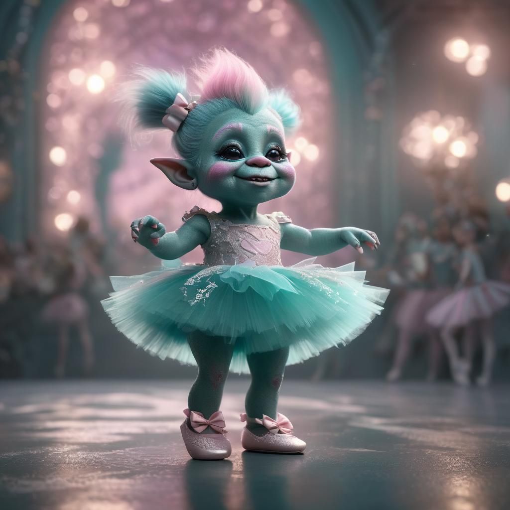 Baby Troll in Tutu Fantasy Concept Art