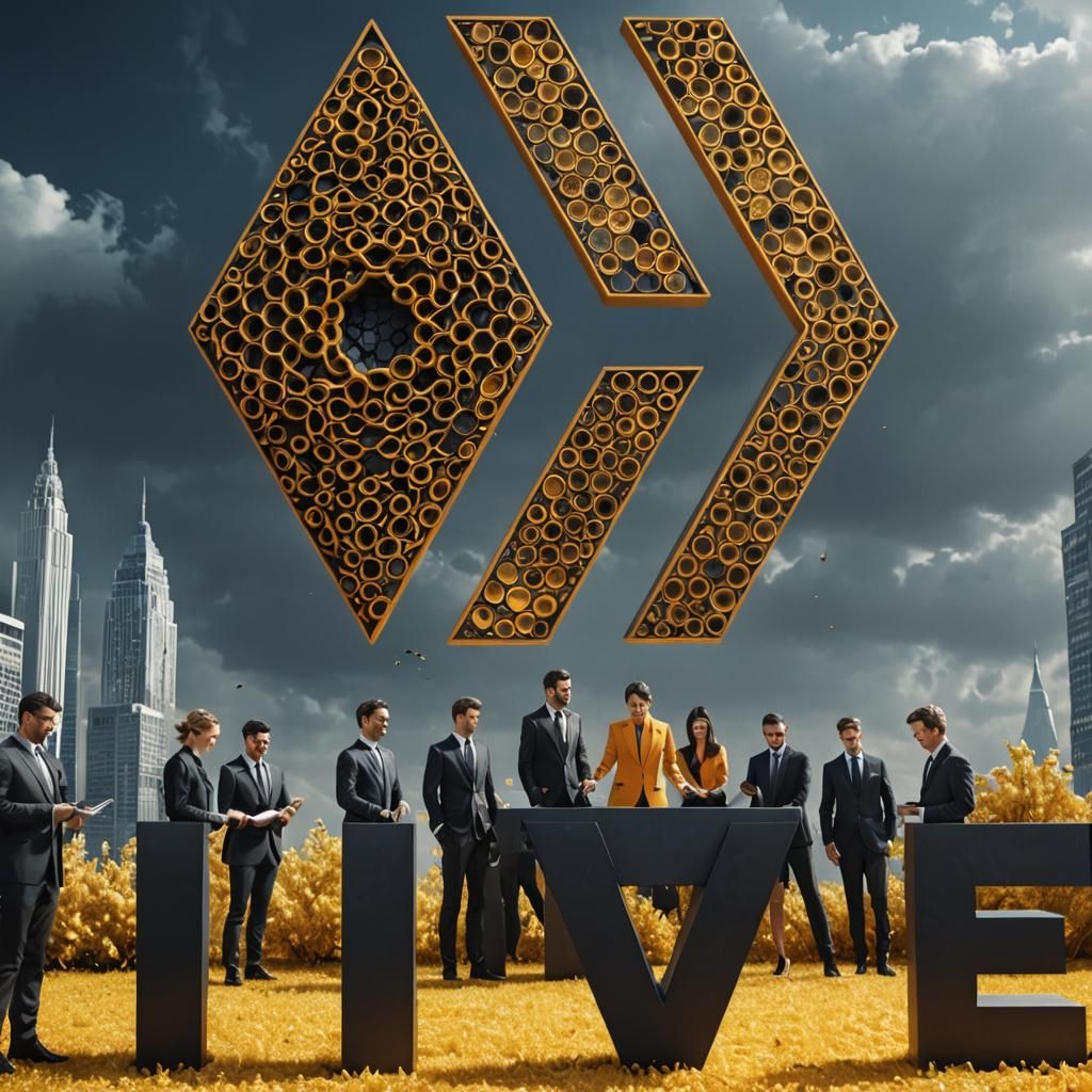 HIVE Blockchain Logo Sculpture in a Square