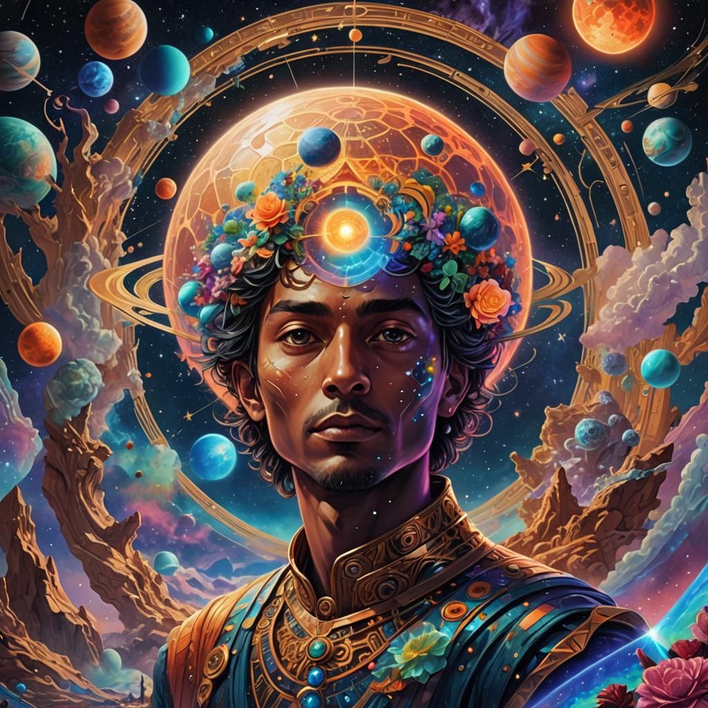 Holographic Astral Cosmic Illustration by Pablo Amaringo