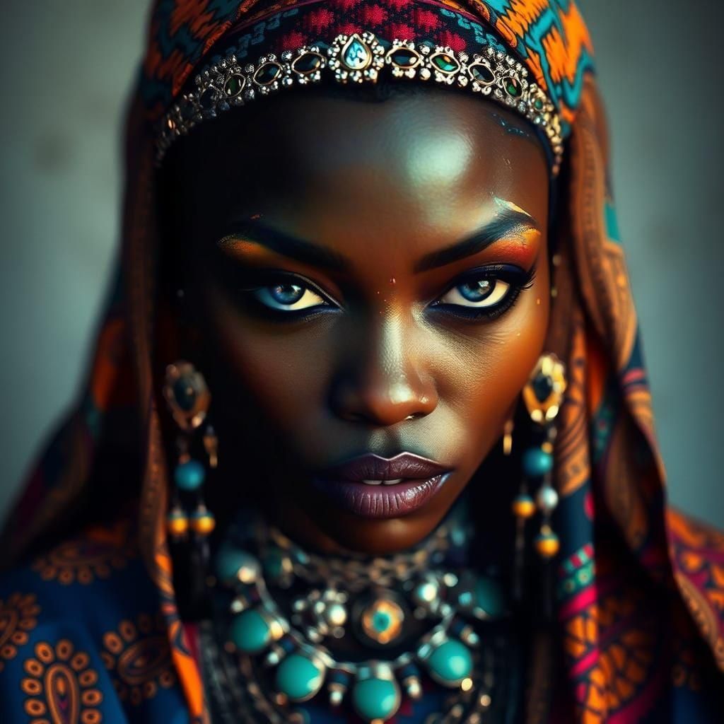 Crying Naomi Campbell: Hyperrealistic African Portrait