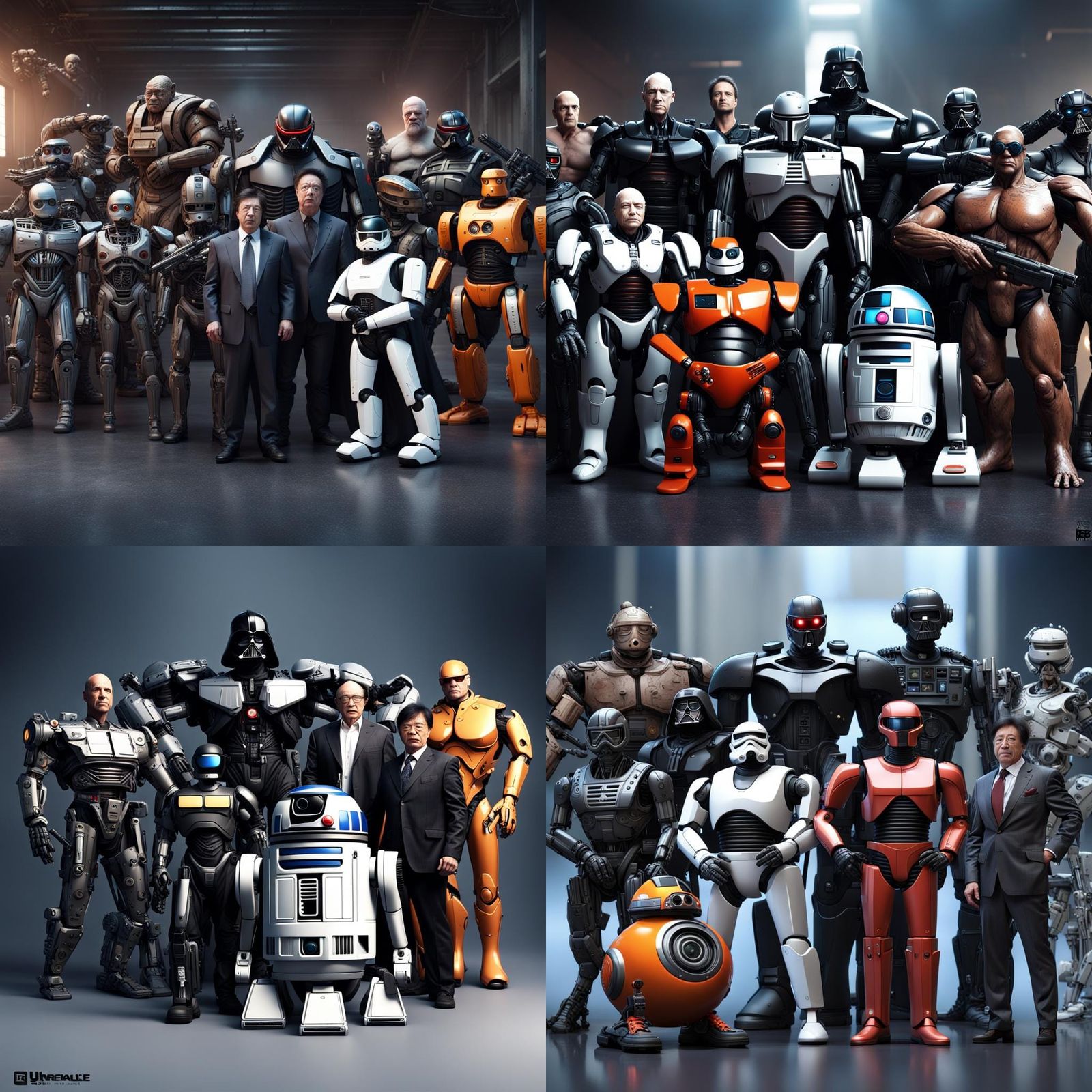Group Photo of Pop Culture Icons in Detailed Digital Art