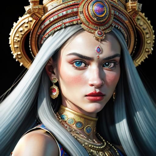 Hyperrealistic Portrait of a Beautiful Slavic Goddess