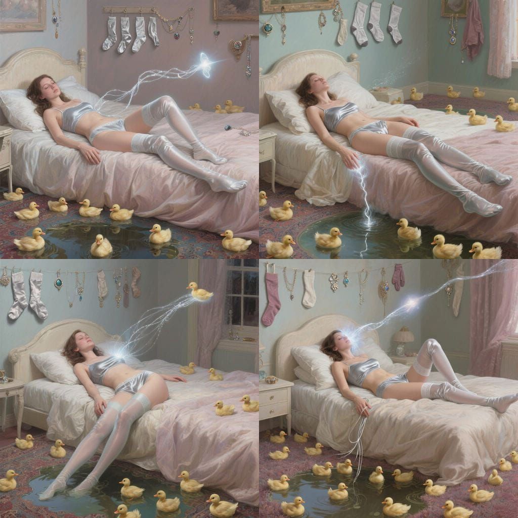 Astral Projection: Soul Ascending in Hyper-Realistic Bedroom