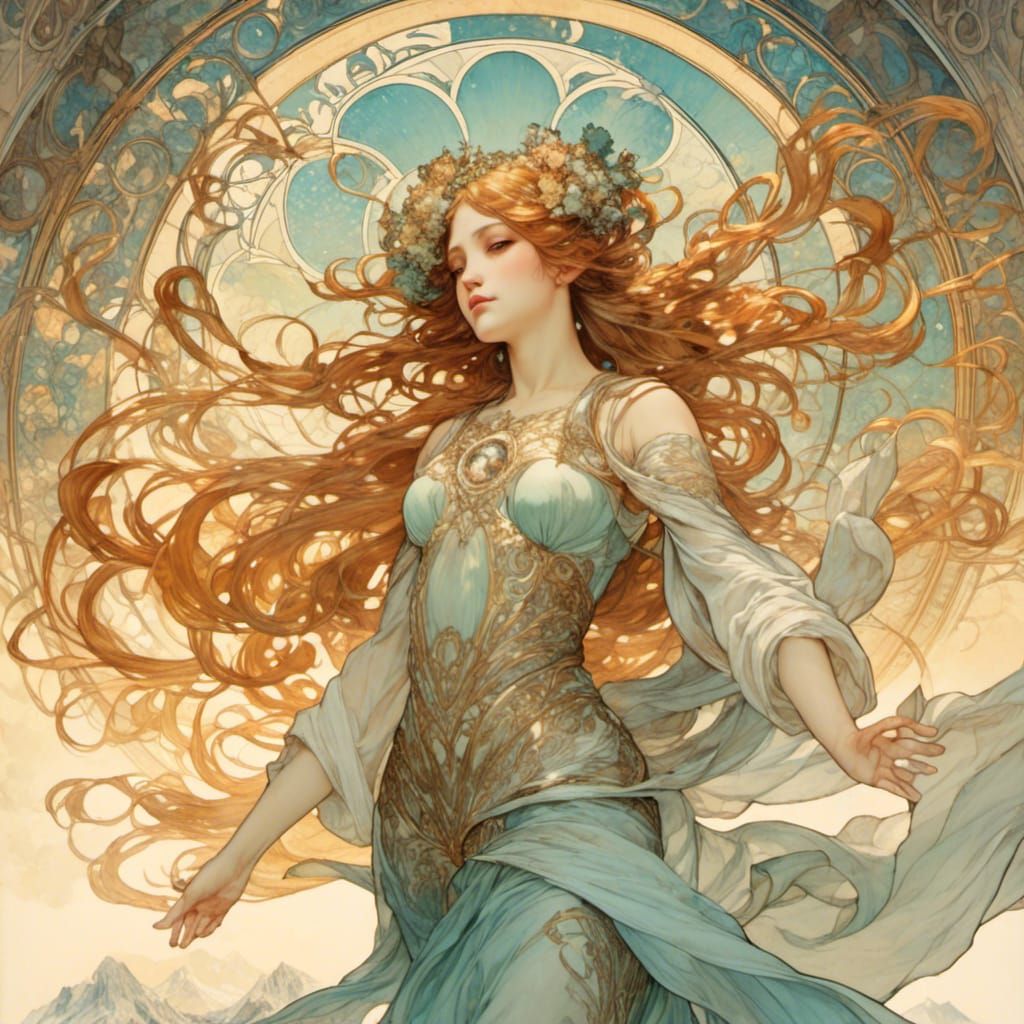 Yattaman Manga in Alphonse Mucha Style