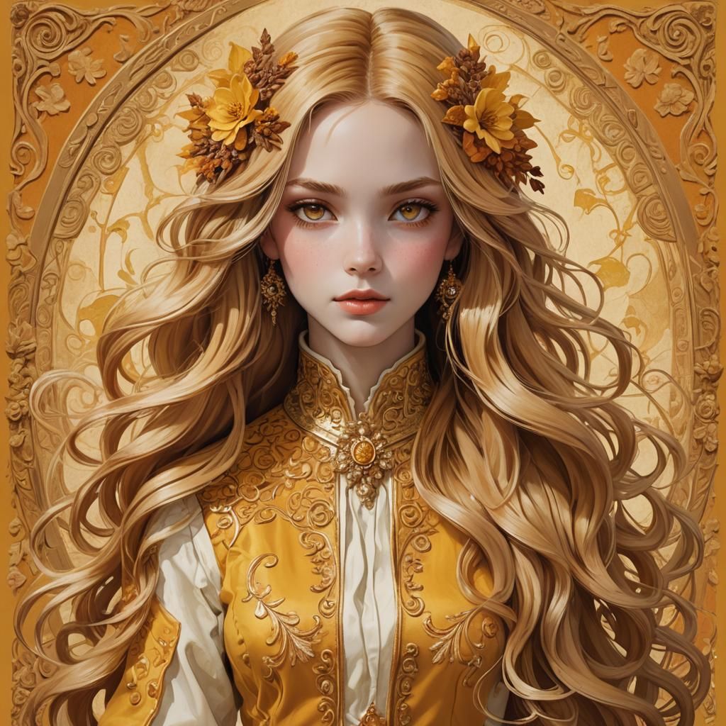 Anime Portrait: Saffron and Cinnamon Beauty