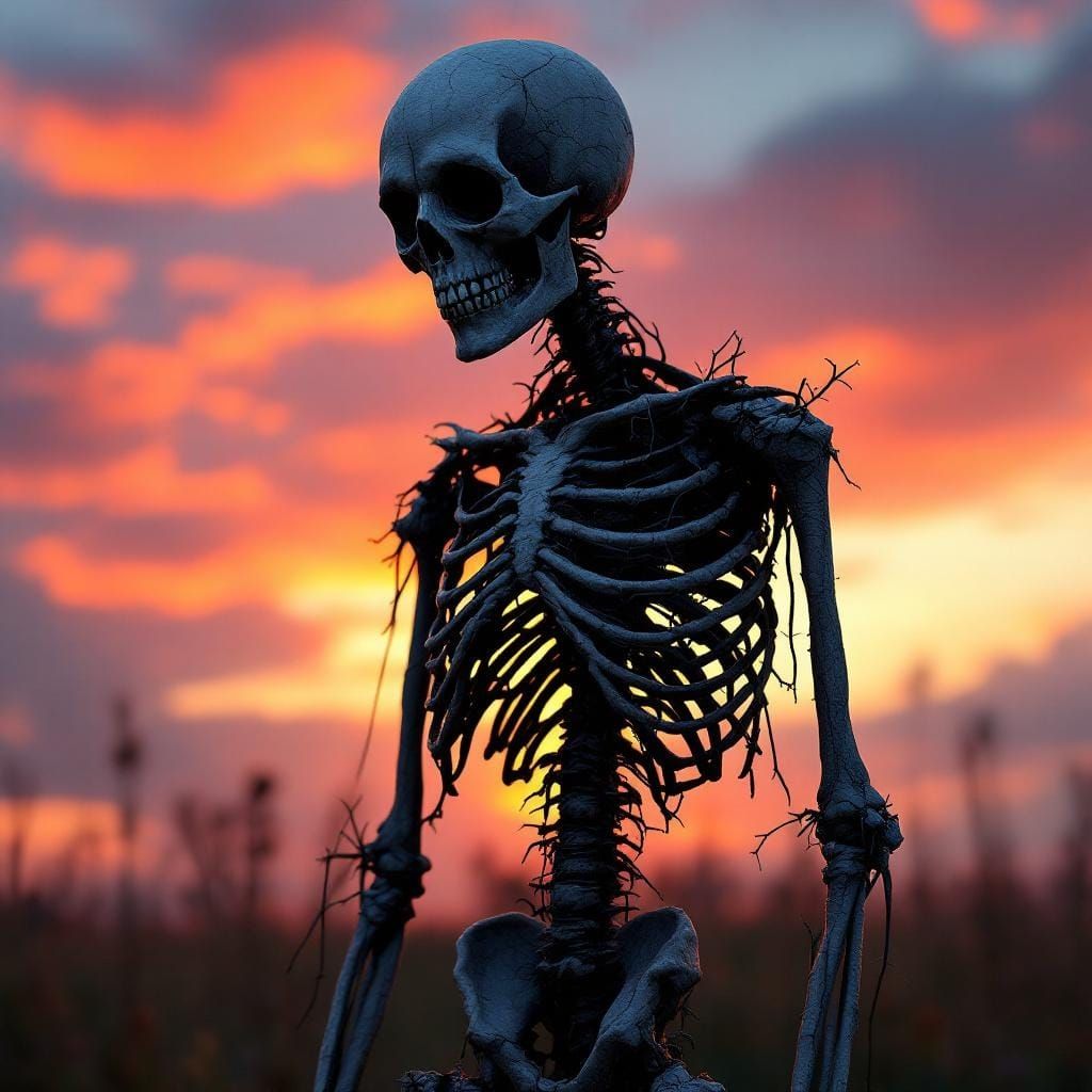 Dramatic Voodoo Doll Silhouette at Sunset