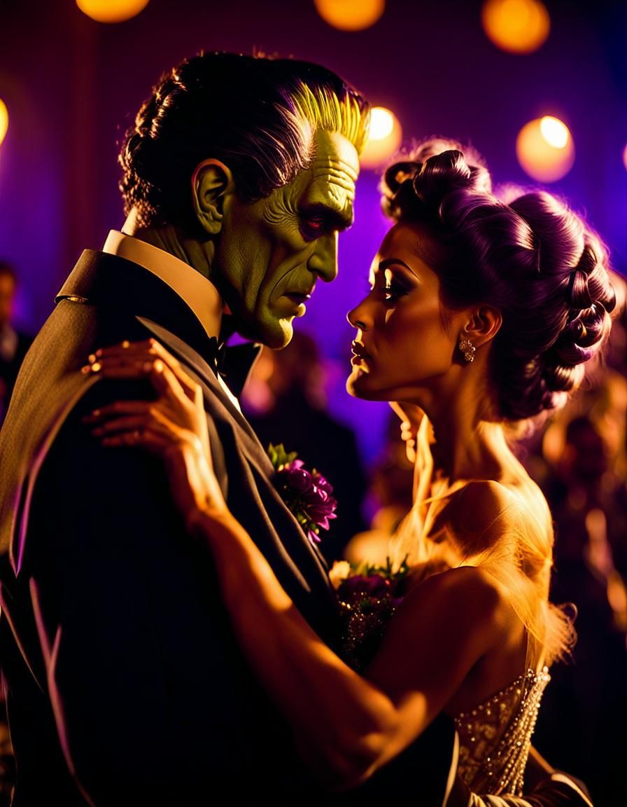 Frankenstein's Bride Dancing, Digital Matte Painting