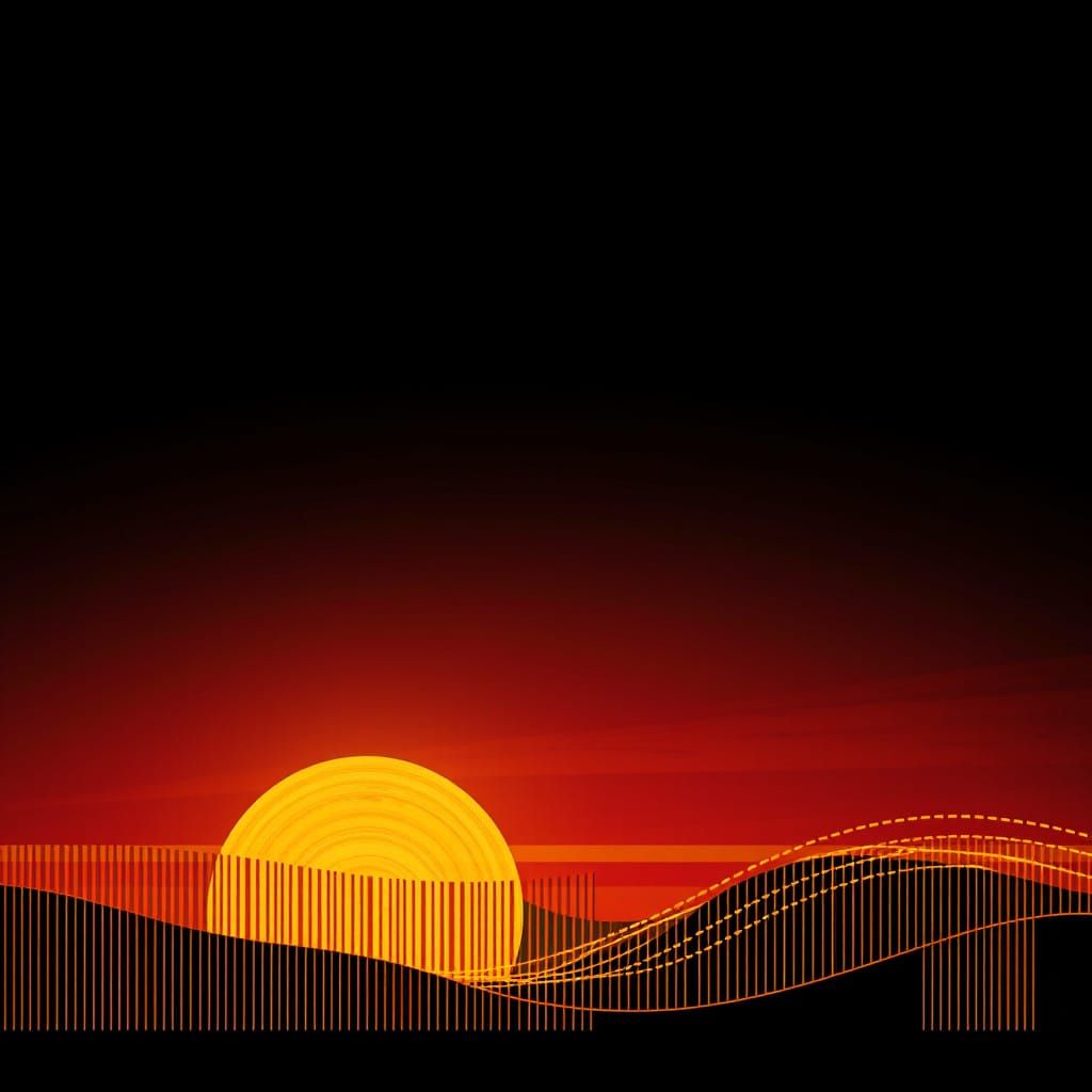 Abstract Sunset Gradient Collage in Gold and Dark