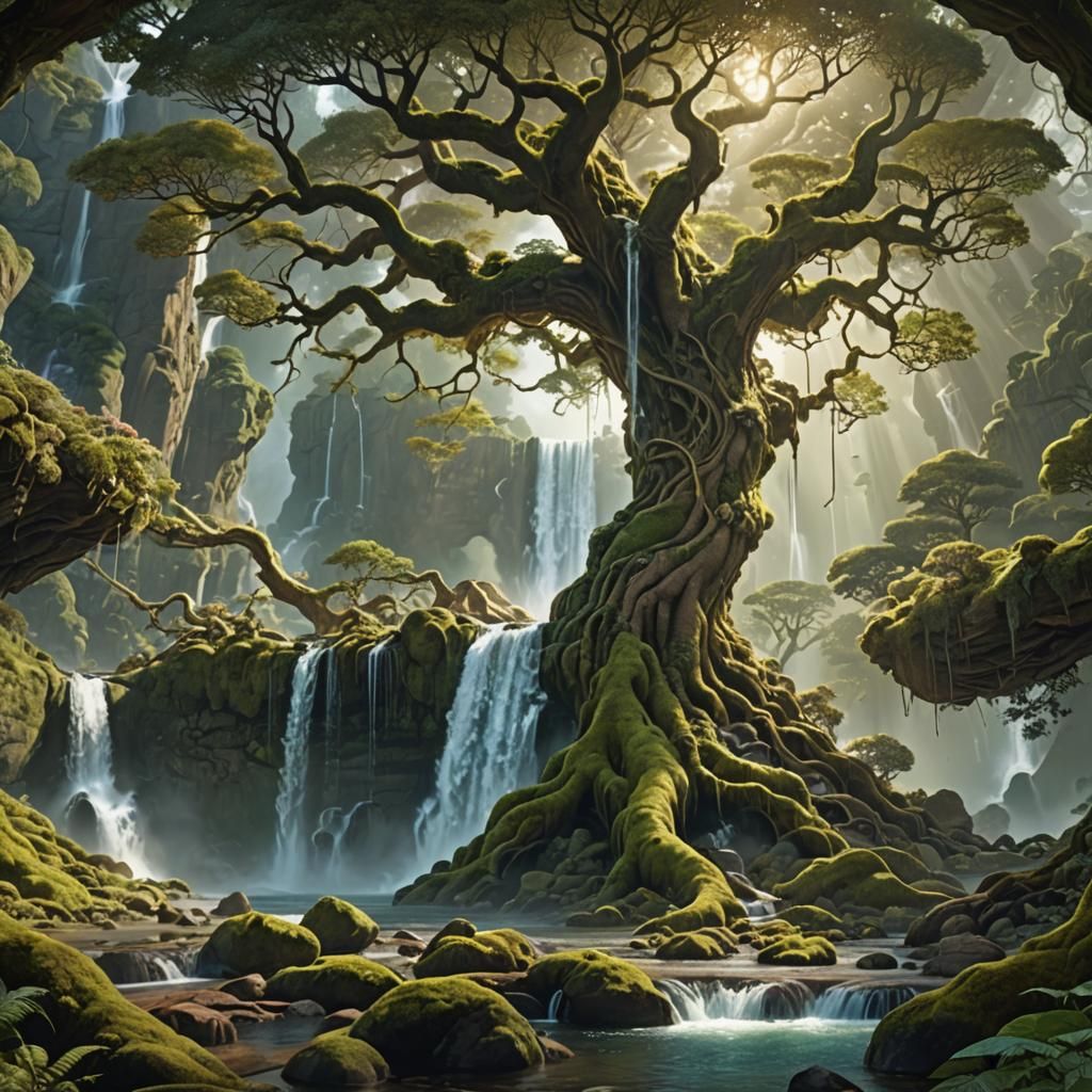Yggdrasil Waterfall: Phantasmagoric Tree of Life