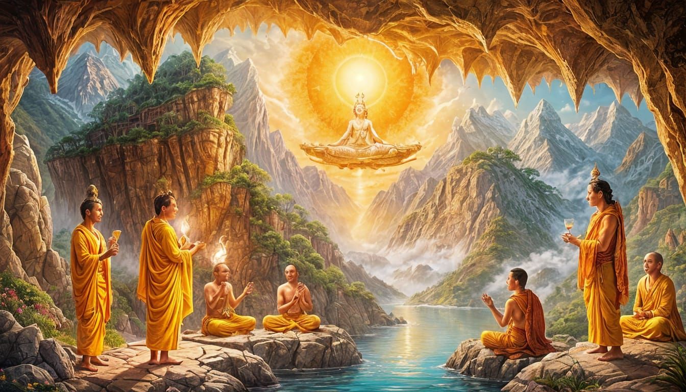 Himalayan Cave Tavern with Enlightened Beings