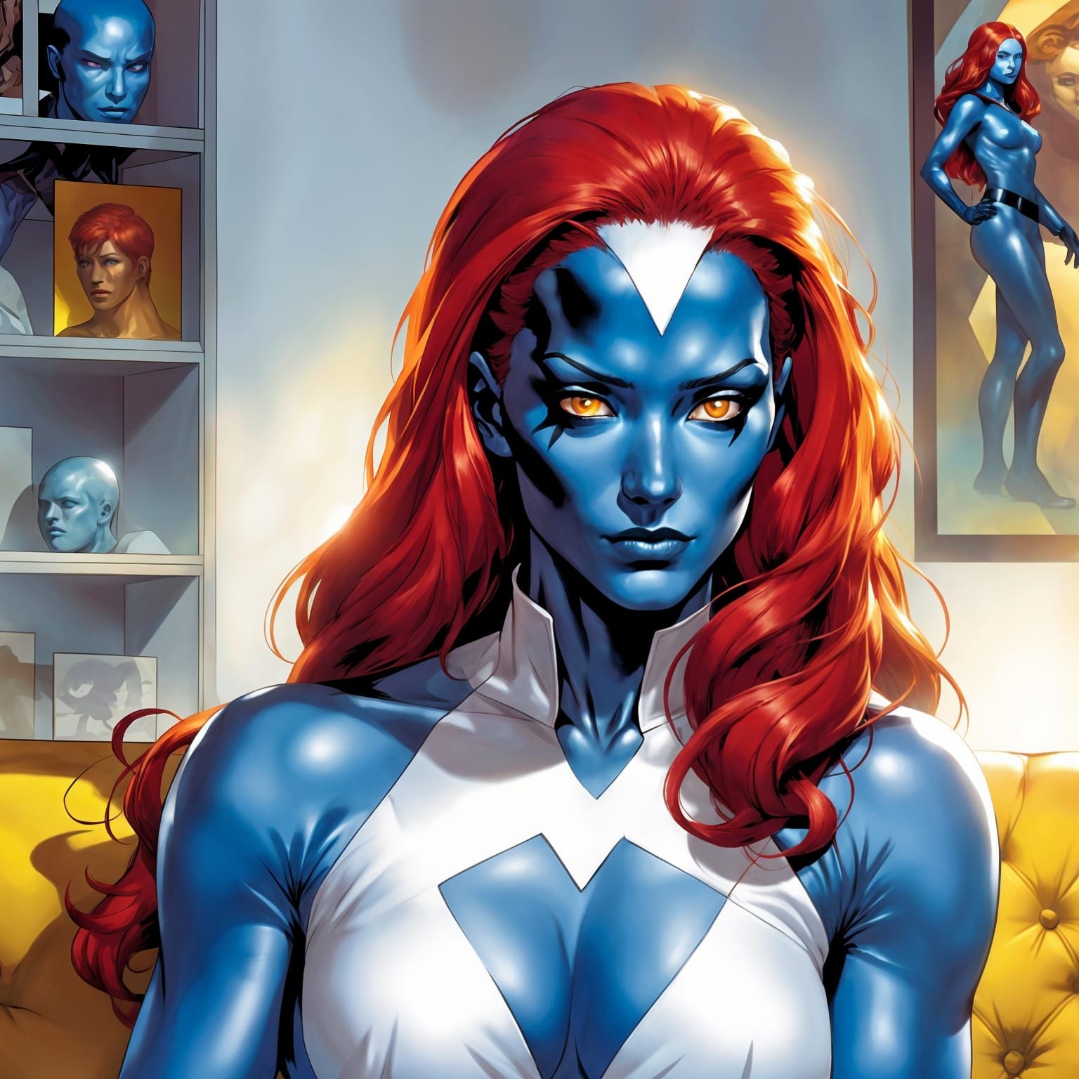 Mystique of the X-Men with Yellow Eyes