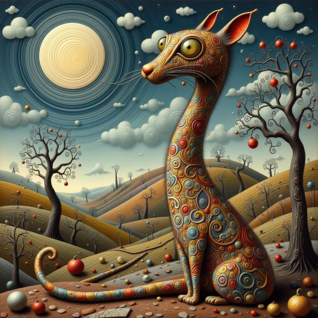 Whimsical Cat in Shadow Hills Style