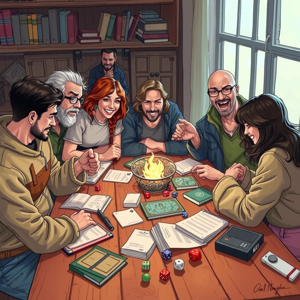 Friends Playing Dungeons and Dragons Game