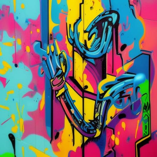 Colorful Graffiti Street Art in Splash Art Style