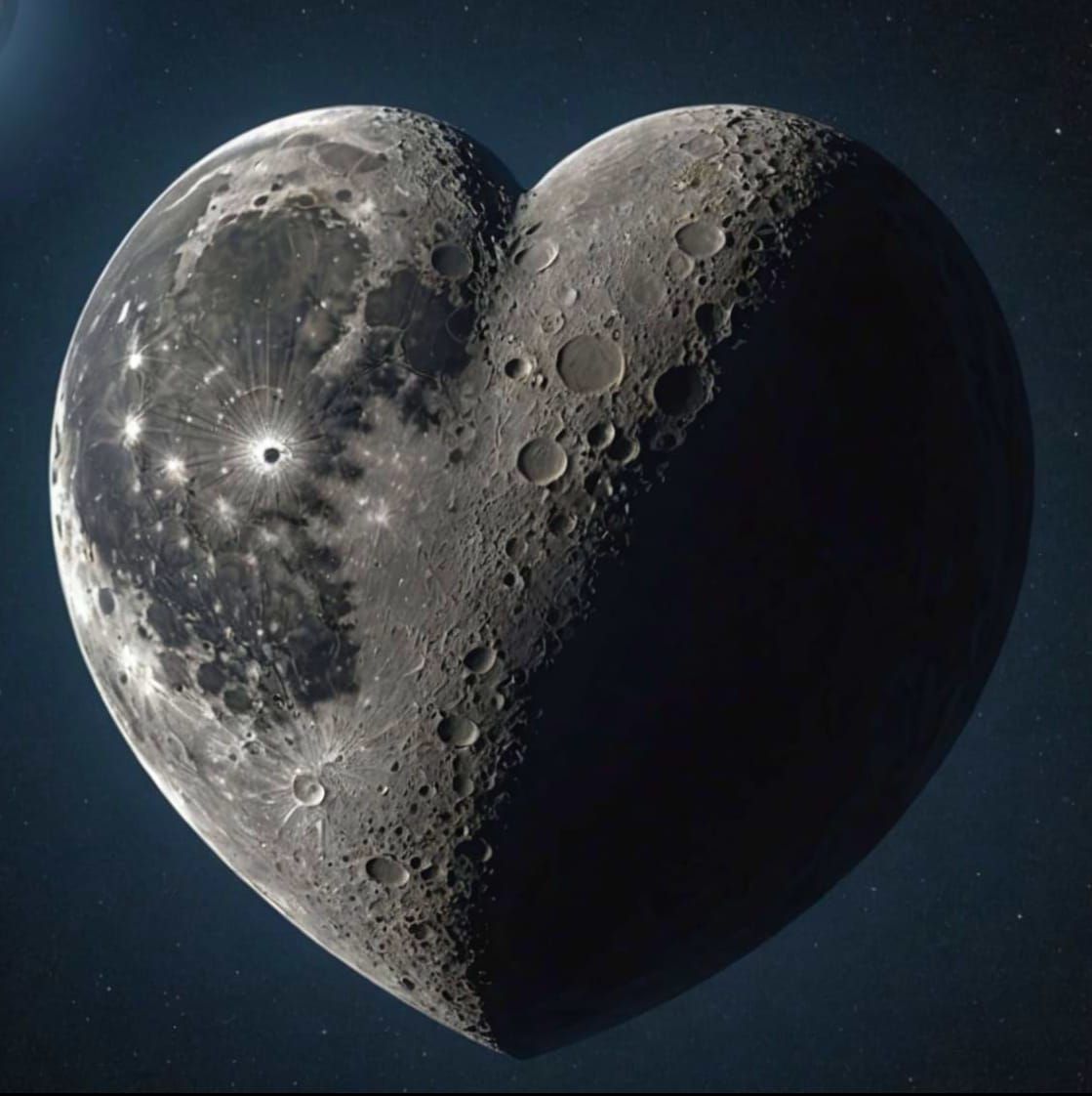 Lunar Heart in Waxing Crescent Glory