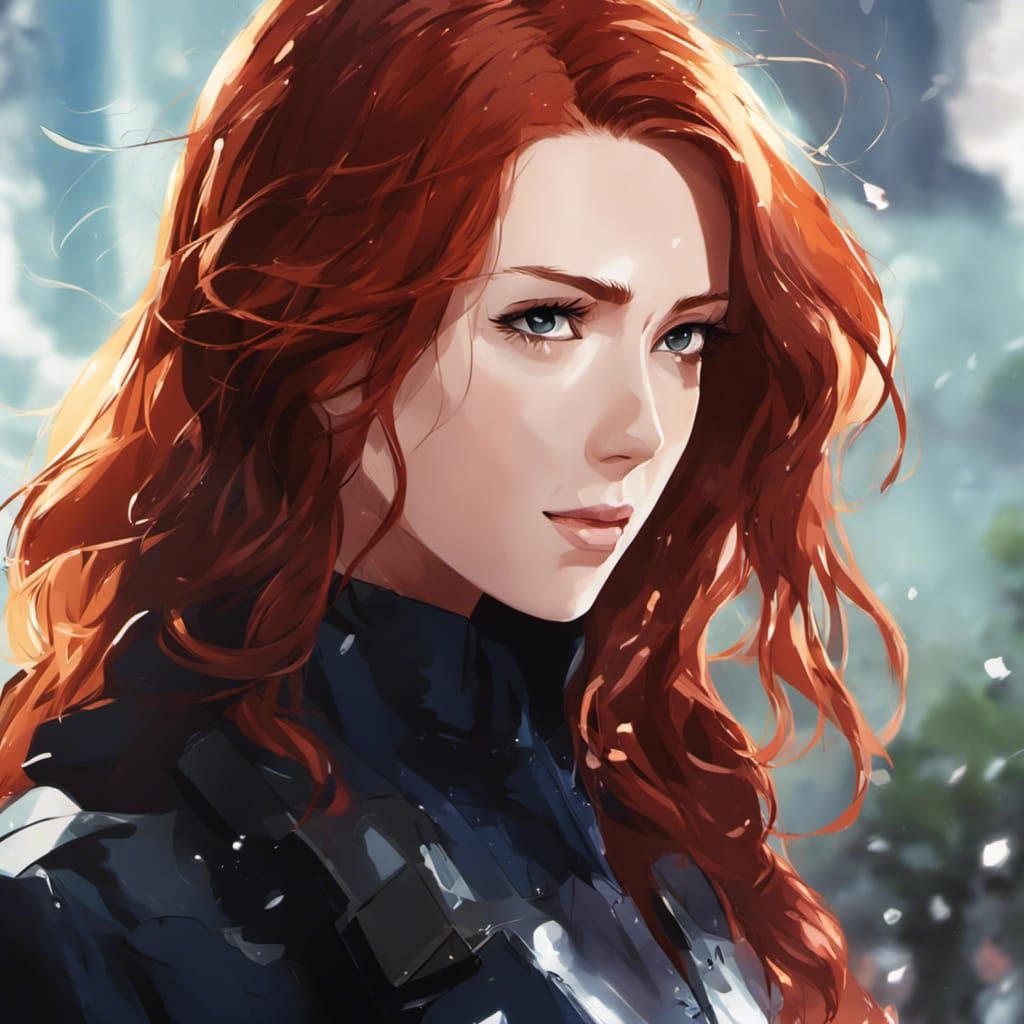 Anime Key Visual Portrait of Natasha Romanov
