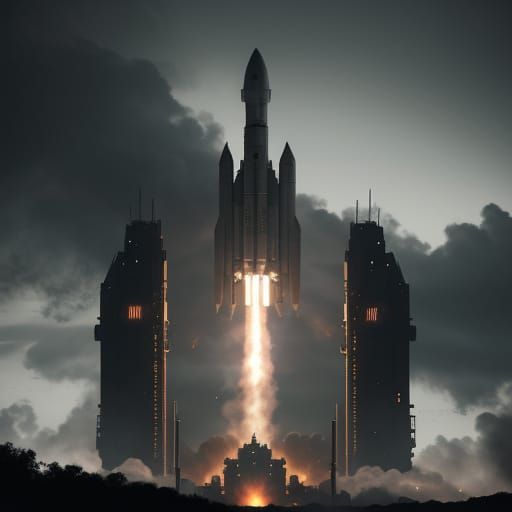 Cinematic Rocket Ships Launching in HDR Photography