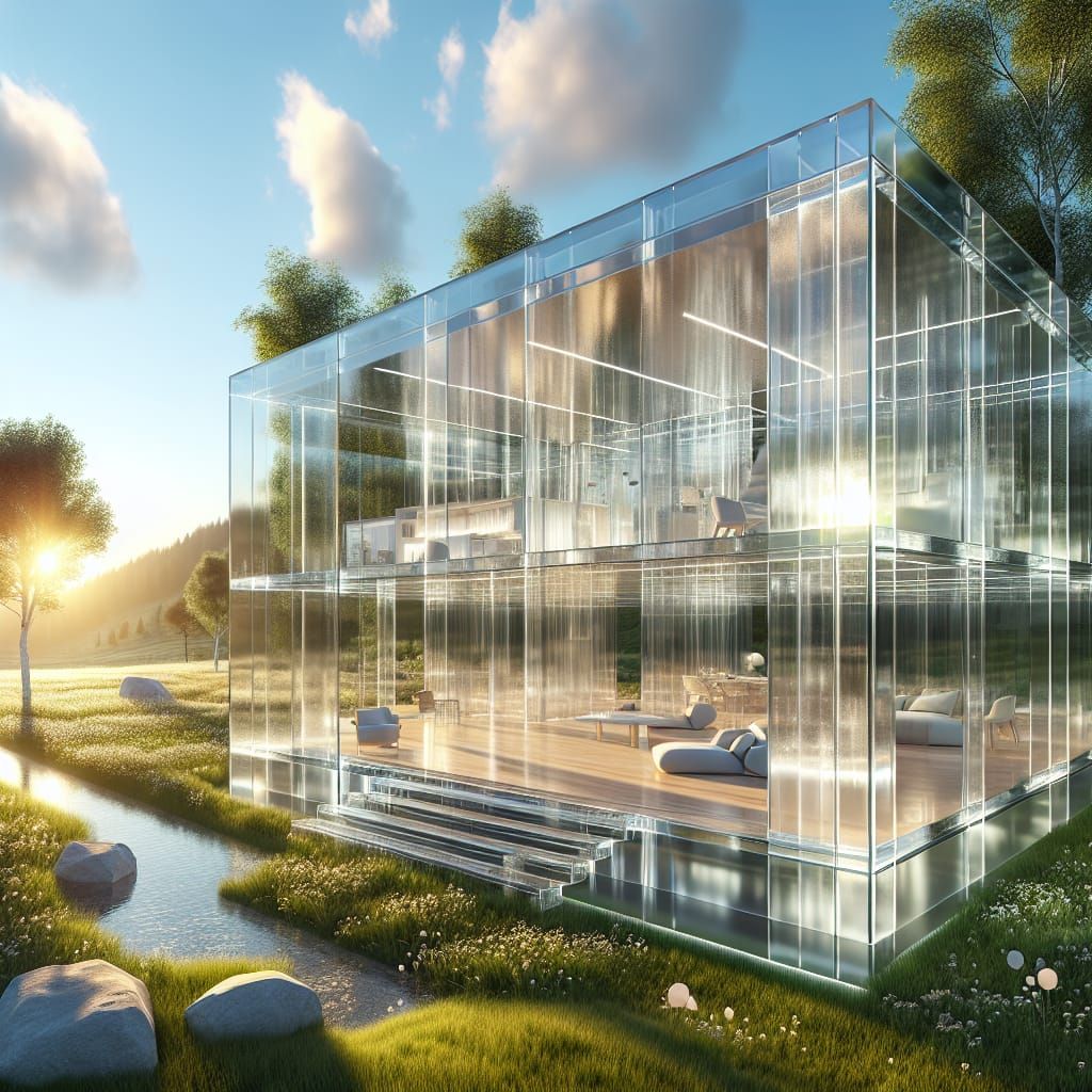 Futuristic Acrylic House in Peaceful Landscape