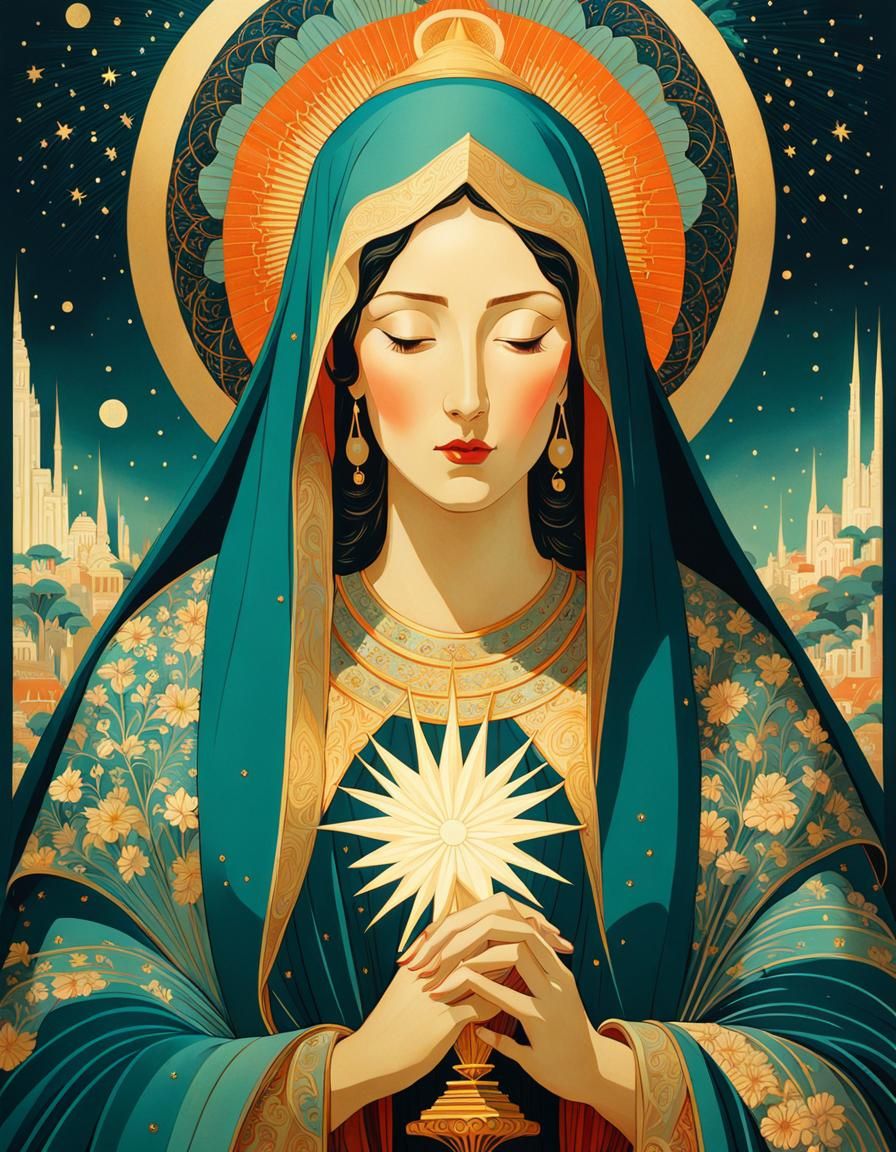 Virgin Mary in Hypermaximalist Style