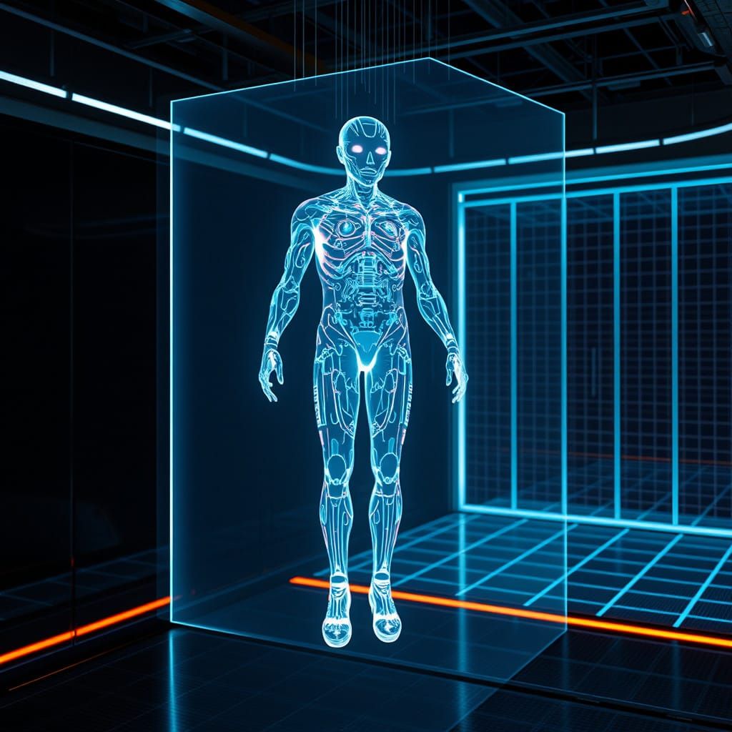 Holographic Projection in Futuristic Environment