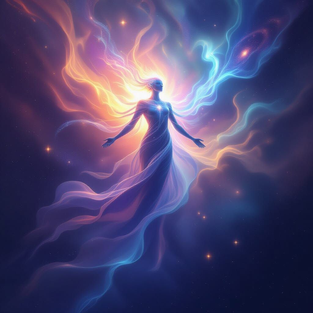 Celestial Being of Light Emerges from Nebula