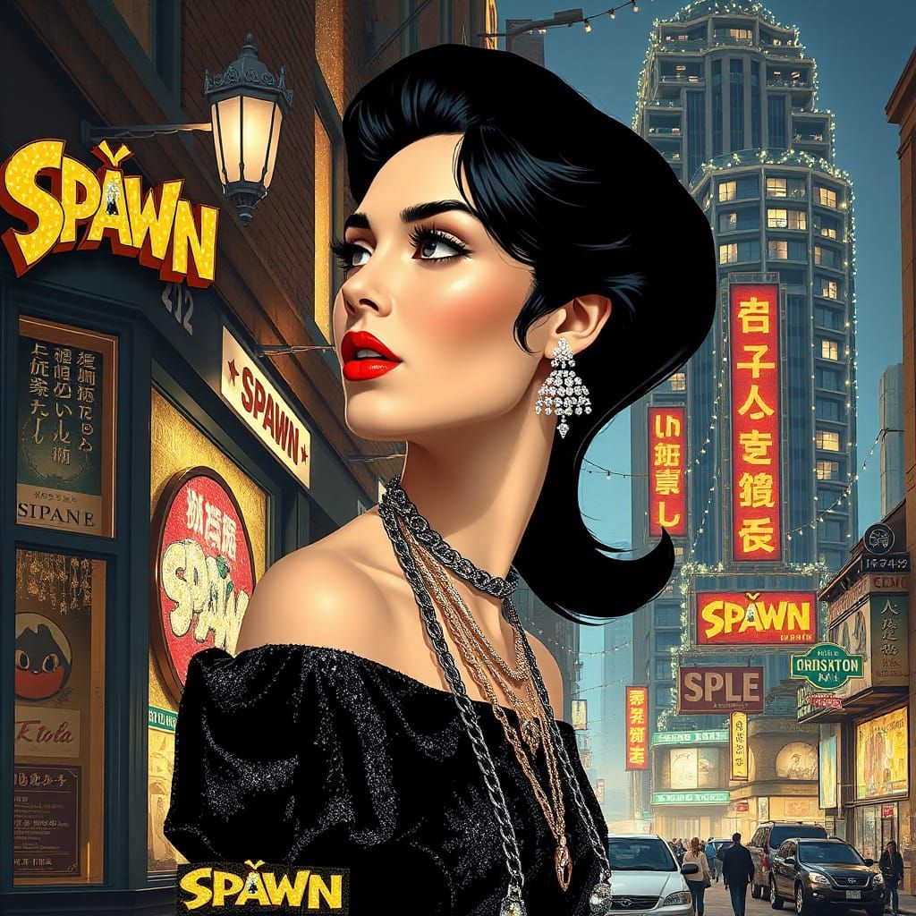 Vibrant Urban Portrait in Comic Book Style