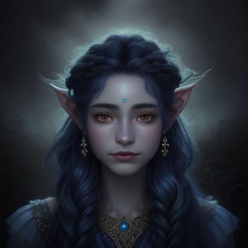 Ethereal Troll Portrait in Whimsical Style