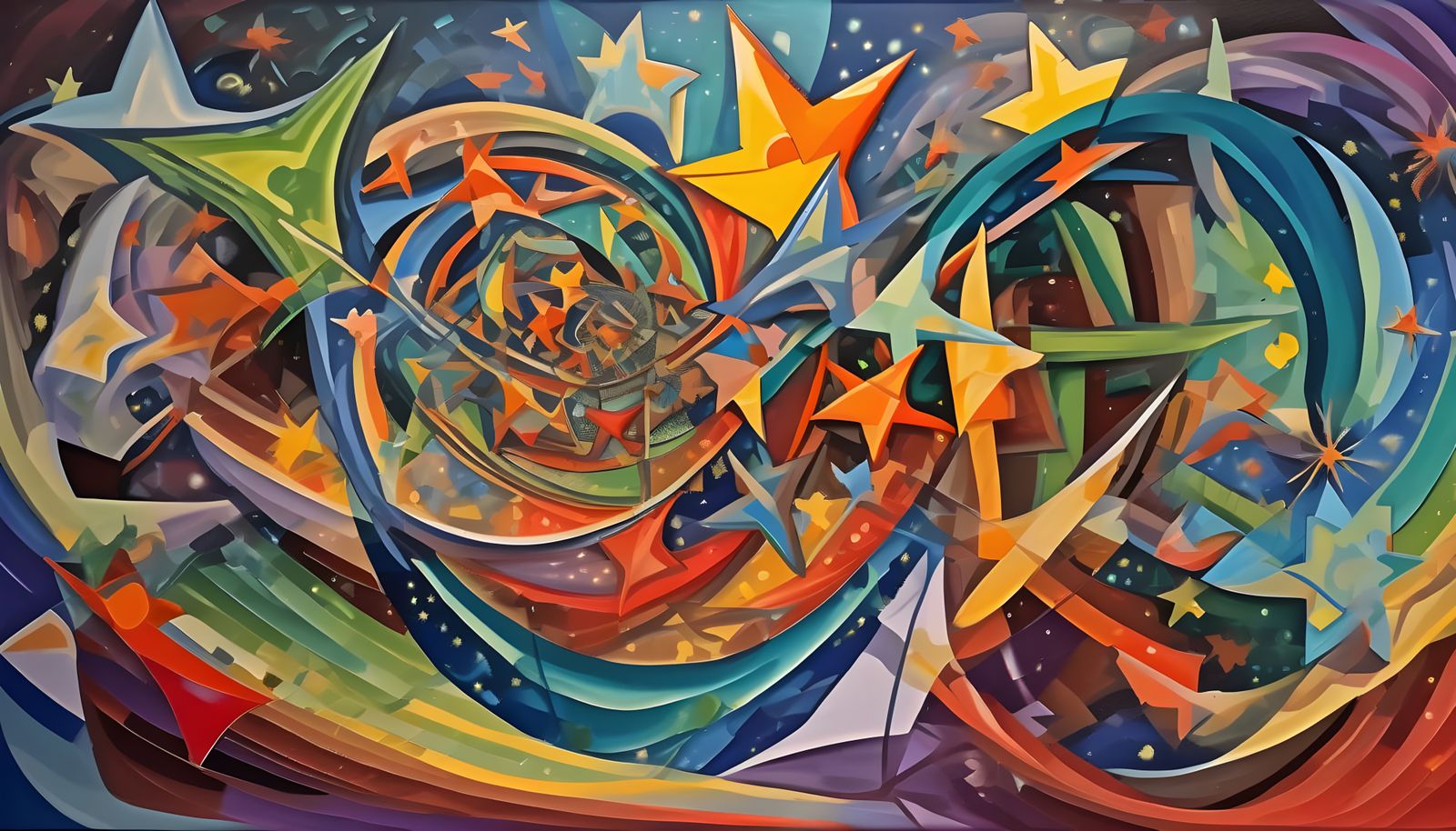 Cosmic Hurricane Maelstroms in Impasto Oil Paint